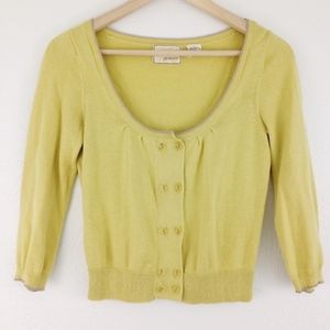 Anthropologie Sweaters - Anthro | Guinevere Cropped Pale Yellow Cardigan Anthropologie Sweaters - Anthro | Guinevere Cropped Pale Yellow Cardigan